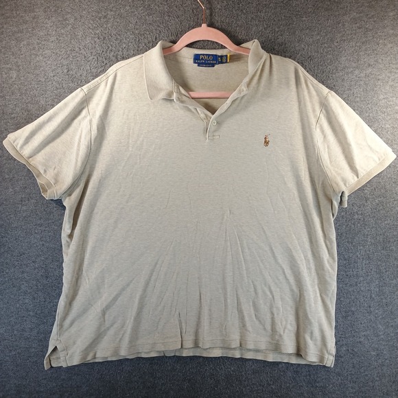 Polo Ralph Lauren Other - Polo Ralph Lauren Polo Shirt Mens XL Beige Logo Golf Big Short Sleeve Casual